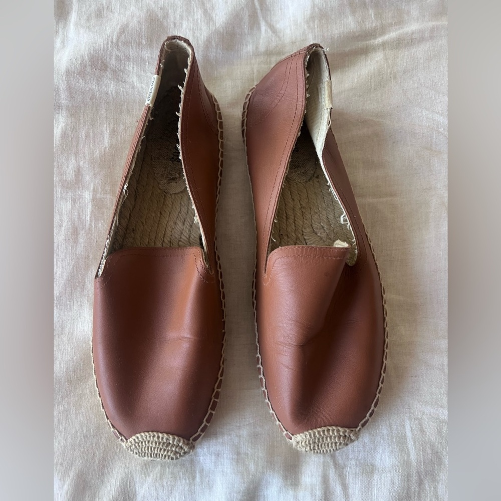 Soludos Brown Leather Espadrilles